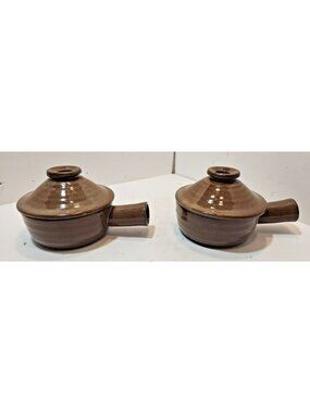 Stone Wave  Ceramic Bowl Microwave Cookers W/Lids Non-Stick Handmade  2 Pack